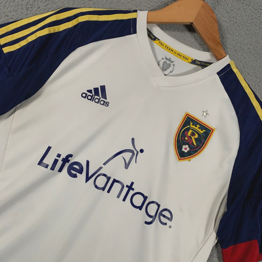 Adidas Real Salt Lake Jersey Mens Medium White Primary MLS Soccer Sport Athletic